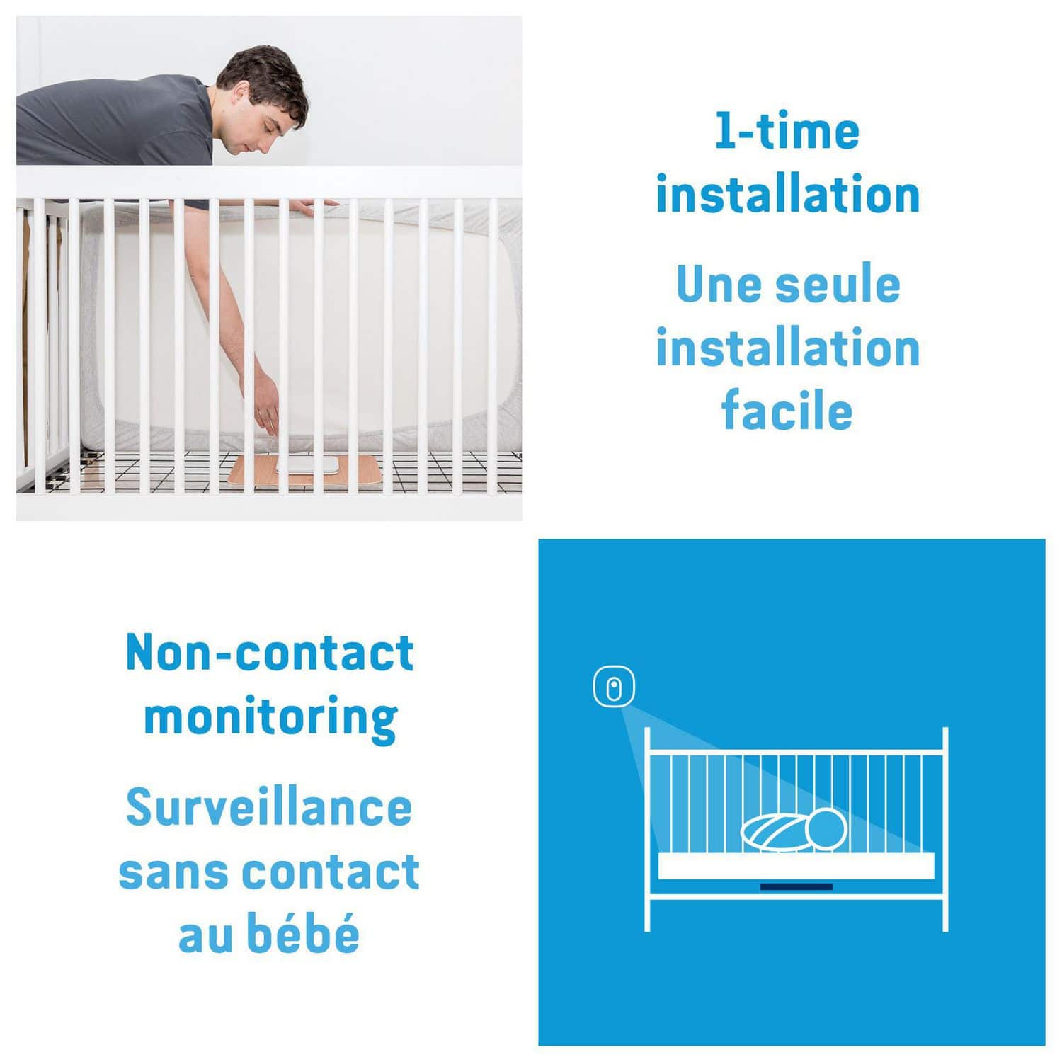 Un matelas avec capteur du babyphone Angelcare